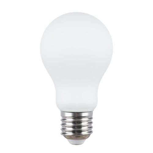 Modern LED bulb Lux E27 9W 3000K A60 MILKY – modern led bulbs in opal white and steel