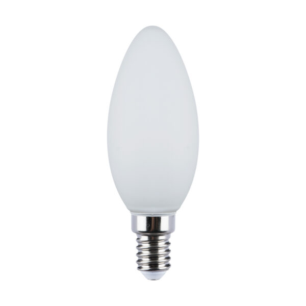 Modern LED bulb Lux E14 4.5W B35 MILKY 3000K – modern led bulbs in opal white and steel