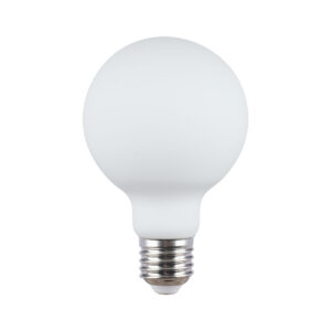 Modern LED bulb Lux E27 9W 3000K G80 MILKY – modern led bulbs in opal white and steel