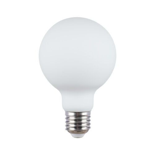 Modern LED bulb Lux E27 9W 3000K G80 MILKY – modern led bulbs in opal white and steel
