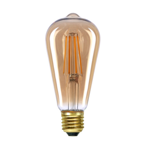 Retro LED bulb Lux E27 6W 2200K 3S Dimm Amber – retro led bulbs in amber and metal alloy