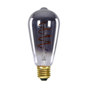 Retro LED bulb Lux E27 6W 2200K 3S Dimm Spiral Smoke – retro led bulbs in graphite and metal alloy
