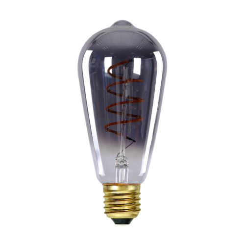 Retro LED bulb Lux E27 6W 2200K 3S Dimm Spiral Smoke – retro led bulbs in graphite and metal alloy