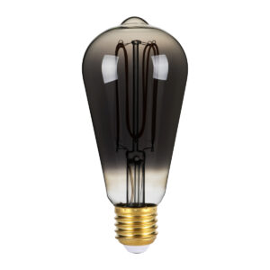 Retro LED bulb Lux E27 4W 2200K Dimm Smoke – retro led bulbs in graphite and metal alloy