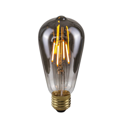 Retro LED bulb Lux E27 4W 2200K ST64 Smoke – retro led bulbs in smoked and metal alloy