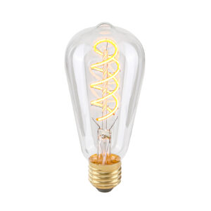 Retro LED bulb Lux E27 4W 2200K ST64 Spiral Clear – retro led bulbs in transparent and metal alloy