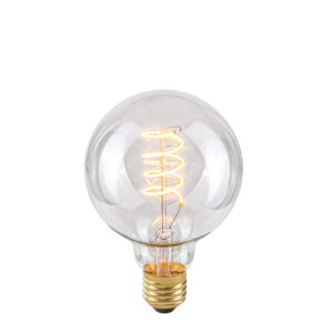 Retro LED bulb Lux E27 4W 2200K G95 Spiral Clear – retro led bulbs in transparent and metal alloy