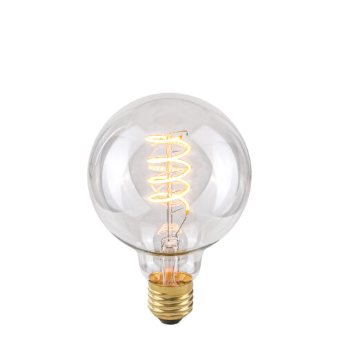 Retro LED bulb Lux E27 4W 2200K G95 Spiral Clear – retro led bulbs in transparent and metal alloy