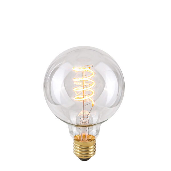 Retro LED bulb Lux E27 4W 2200K G95 Spiral Clear – retro led bulbs in transparent and metal alloy