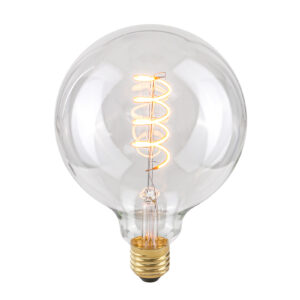 Retro LED bulb Lux E27 4W 2200K G125 Spiral Clear – retro led bulbs in transparent and metal alloy