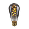 Retro LED bulb Lux E27 4W 2200K ST64 Spiral Smoke – retro led bulbs in smoked and metal alloy