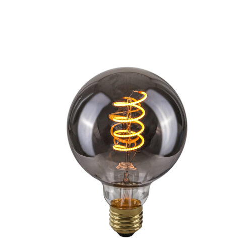 Retro LED bulb Lux E27 4W 2200K G95 Spiral Smoke – retro led bulbs in smoked and metal alloy