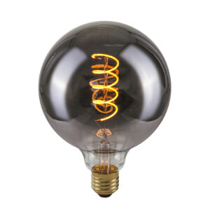 Retro LED bulb Lux E27 4W 2200K G125 Spiral Smoke – retro led bulbs in smoked and metal alloy