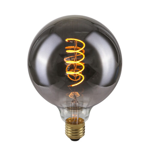 Retro LED bulb Lux E27 4W 2200K G125 Spiral Smoke – retro led bulbs in smoked and metal alloy
