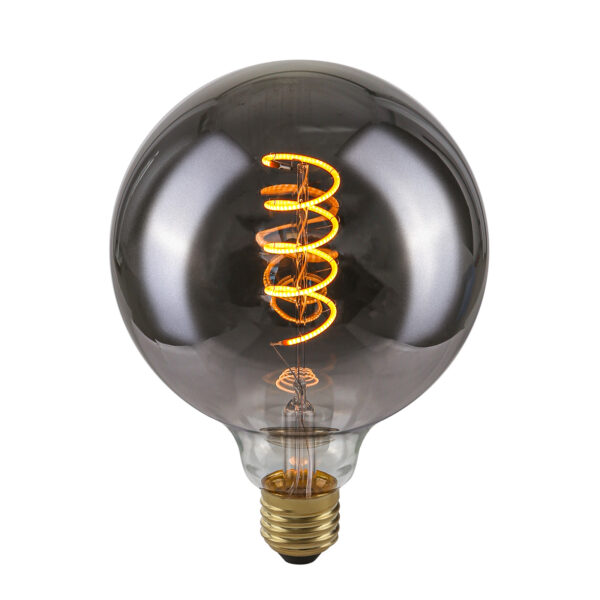 Retro LED bulb Lux E27 4W 2200K G125 Spiral Smoke – retro led bulbs in smoked and metal alloy