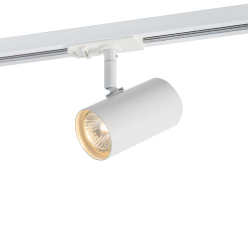 Track light projector Lux Marvi TR Jazz WH – adjustable track lighting in matt white and steel