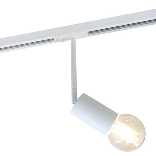 Track light projector Lux Marvi TR Jazz WH 40w – adjustable track lighting in matt white and steel