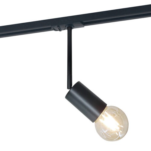 Track light projector Lux Marvi TR Jazz BL 40w – adjustable track lighting in matt black and steel