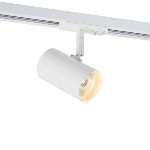 Track light projector Lux Marvi TR Fredrik – adjustable track lighting in matt white and steel