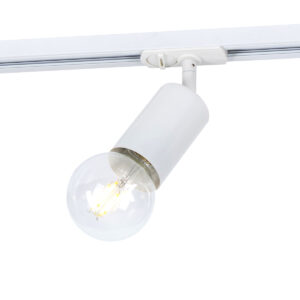 Track light projector Lux Marvi TR Dolores – adjustable track lighting in matt white and steel
