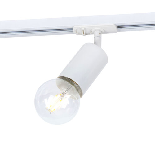 Track light projector Lux Marvi TR Dolores – adjustable track lighting in matt white and steel