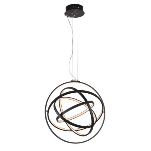 Pendant lamp Lux Tryton – modern pendant lamp in black and aluminium metal