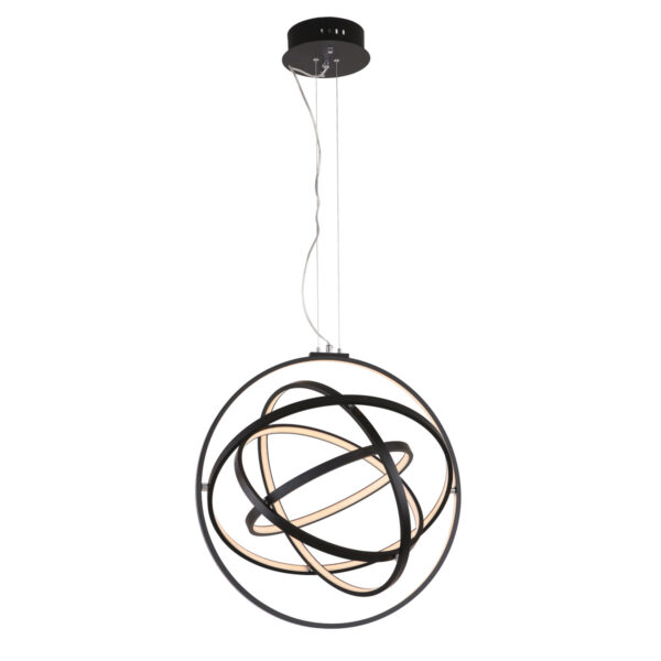 Pendant lamp Lux Tryton – modern pendant lamp in black and aluminium metal