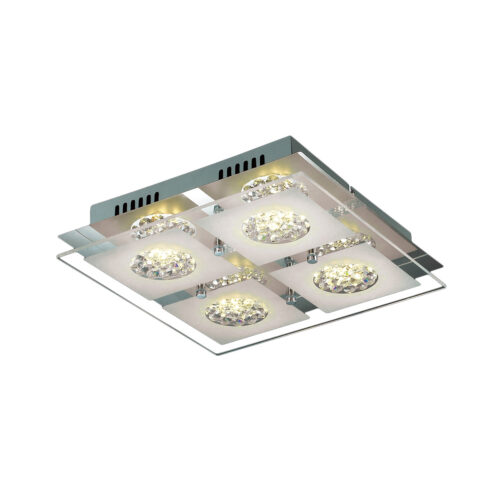 Flush mount ceiling light Lux Declan – flush mount ceiling lights in chrome and metal