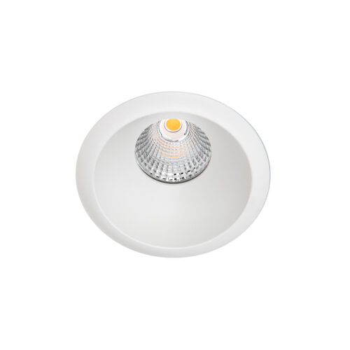 Recessed ceiling light Lux Torres Deep IP44 – minimalist recessed ceiling light in white and aluminum