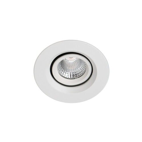 Recessed ceiling light Lux Torres Deep Adjust IP44 – minimalist recessed ceiling light in white and aluminum