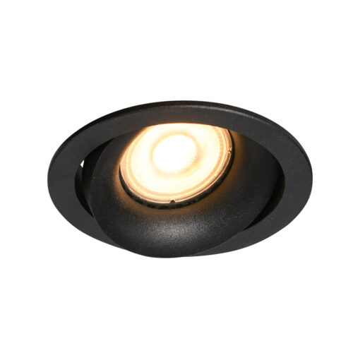 Recessed ceiling light Lux Oker 10w – minimalist recessed ceiling light in sandblasted black and aluminum
