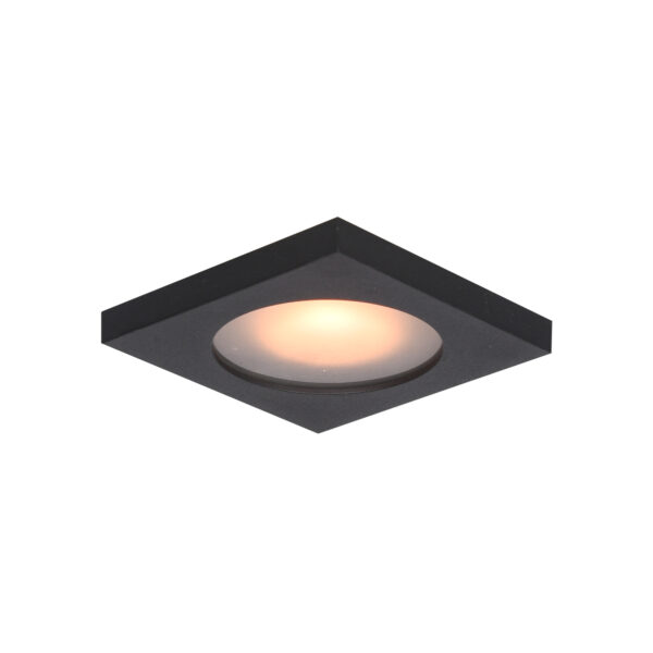 Recessed ceiling light Lux Antar – minimalist recessed ceiling light in sandblasted black and aluminum