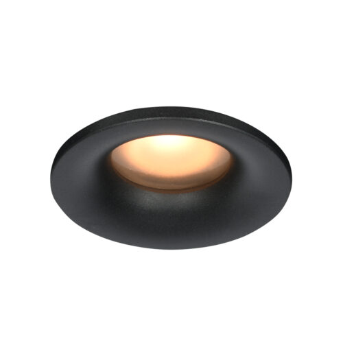 Recessed ceiling light Lux Barto – minimalist recessed ceiling light in sandblasted black and aluminium