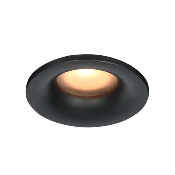 Recessed ceiling light Lux Barto – minimalist recessed ceiling light in sandblasted black and aluminium
