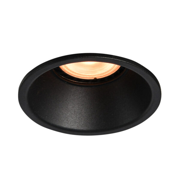 Recessed ceiling light Lux Barto – minimalist recessed ceiling light in sandblasted black and aluminum