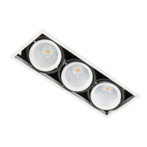Recessed ceiling light Lux Vertico Triple 3000K – minimalist recessed ceiling light in white
