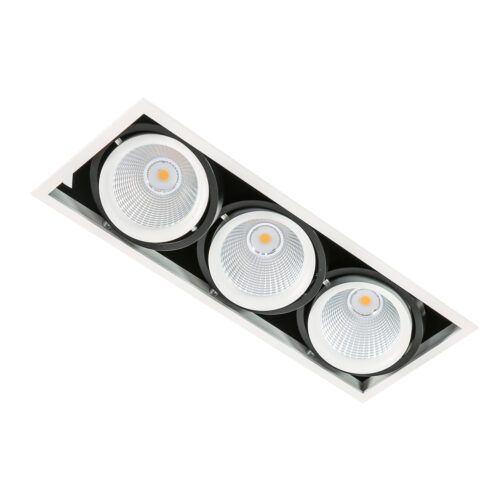 Recessed ceiling light Lux Vertico Triple 4000K – minimalist recessed ceiling light in white