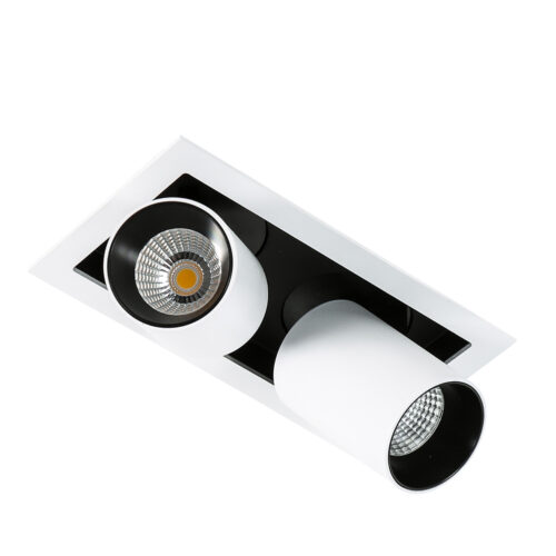 Recessed ceiling light Lux Mercanta Double 4000K – minimalist recessed ceiling light in white