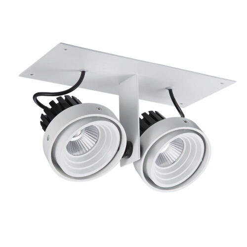 Recessed ceiling light Lux Patrizio Double 3000K – minimalist recessed ceiling light in white