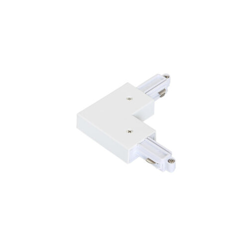 Wires for track lighting Lux 1-circuit L type connector white I – wires for track lighting in white and aluminum