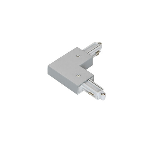 Wires for track lighting Lux 1-circuit L type connector silver O – wires for track lighting in silver and aluminum