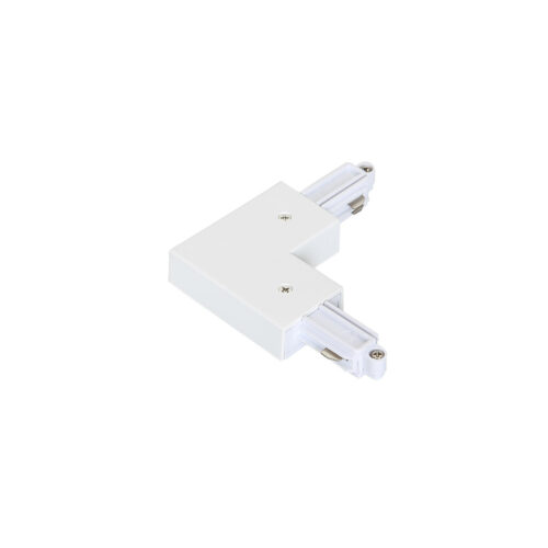 Wires for track lighting Lux 1-circuit L type connector white O – wires for track lighting in white and aluminum