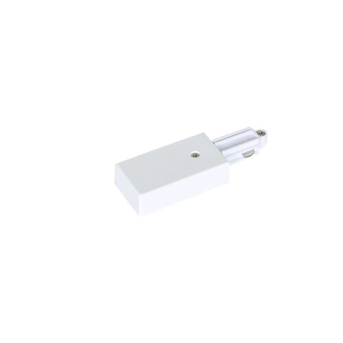 Wires for track lighting Lux 1-circuit power connector right white – wires for track lighting in white and aluminum