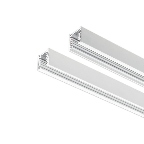 Track lighting rail Lux 3-CT 2 m - white – track lighting rails in white and aluminum