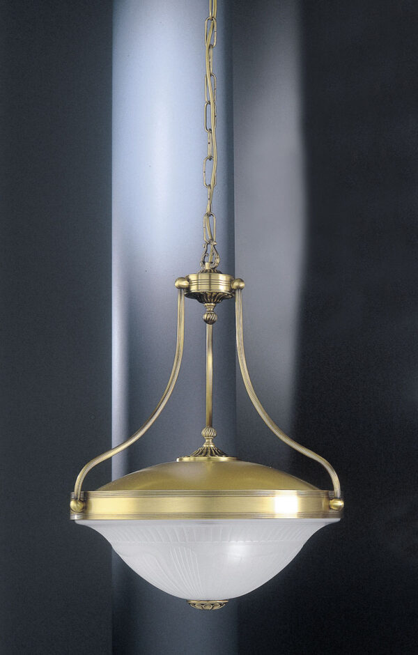 Pendant lamp Lux 3015 – modern pendant lamp in brass and glass
