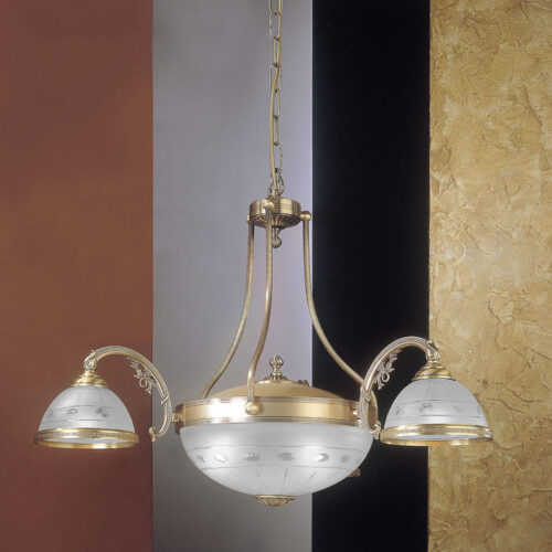 Pendant lamp Lux 3840 – modern pendant lamp in brass and glass