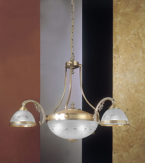 Pendant lamp Lux 3840 – modern pendant lamp in brass and glass