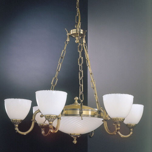 Pendant lamp Lux 4430 – modern pendant lamp in brass and glass