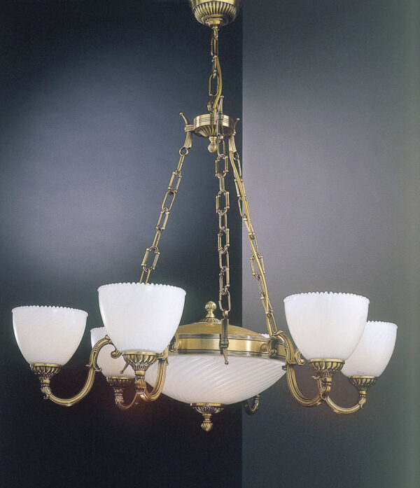 Pendant lamp Lux 4430 – modern pendant lamp in brass and glass