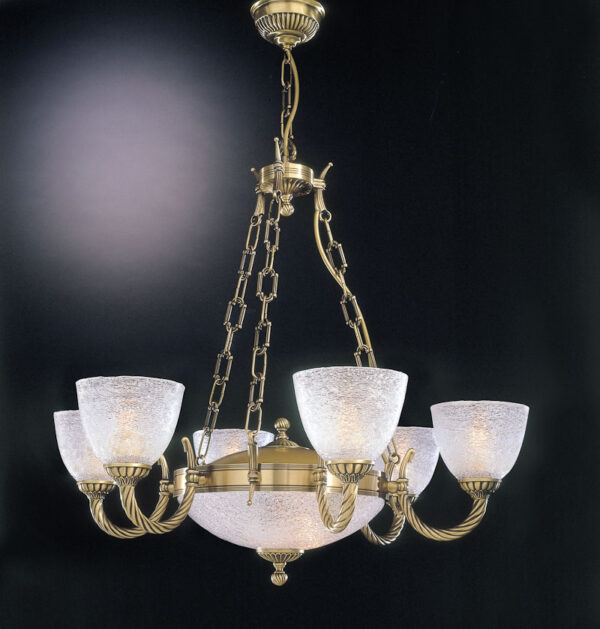 Pendant lamp Lux 4600 – modern pendant lamp in brass and glass